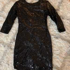 Black Sequin Mini Dress